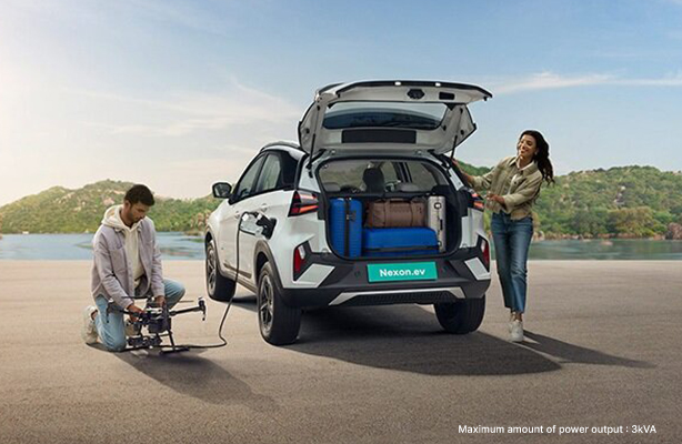 Tata Nexon EV battery insurance — vehicle-to-load (V2L) charging demonstration